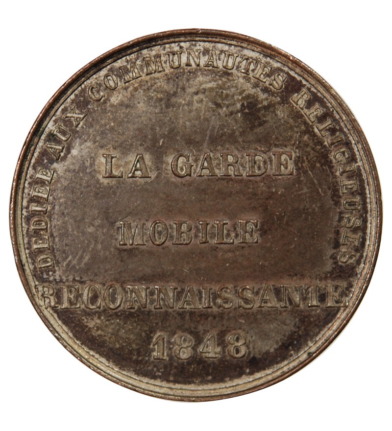 IIe RÉPUBLIQUE, GARDE MOBILE – MÉDAILLE CUIVRE ARGENTÉ 1848