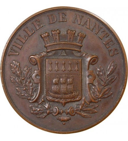 VILLE DE NANTES, CONSERVATOIRE DE MUSIQUE - MÉDAILLE CUIVRE inscrite en 1879