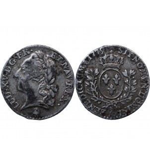 LOUIS XVI - 1/20 ECU A LA VIEILLE TETE LOUIS XV 1779 A PARIS  2