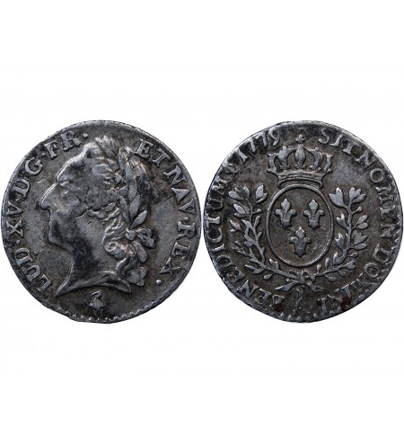 LOUIS XVI - 1/20 ECU A LA VIEILLE TETE LOUIS XV 1779 A PARIS 