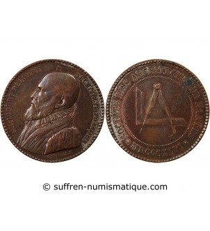 ARCHITECTES DE NANTES, PHILIBERT DELORME  - MEDAILLE CUIVRE poinçon Abeille (1860 /1879)