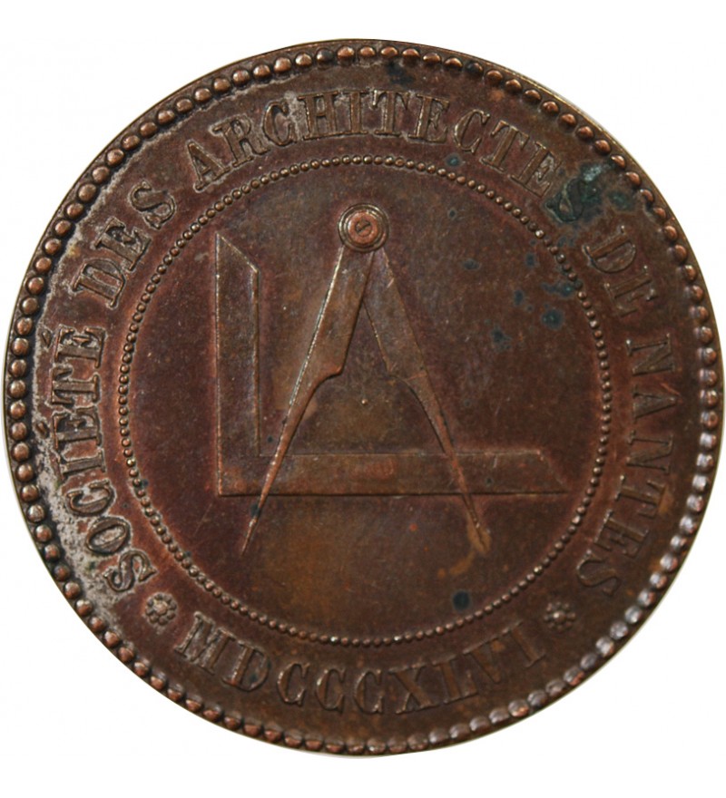 ARCHITECTES DE NANTES, PHILIBERT DELORME  - MEDAILLE CUIVRE poinçon Abeille (1860 /1879)