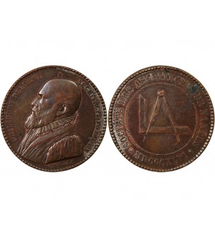 ARCHITECTES DE NANTES, PHILIBERT DELORME  - MEDAILLE CUIVRE poinçon Abeille (1860 /1879) 2
