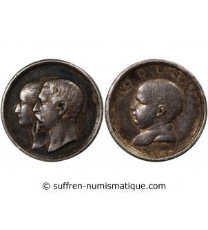 NAPOLEON IV, NAISSANCE - PETITE MEDAILLE ARGENT 1856