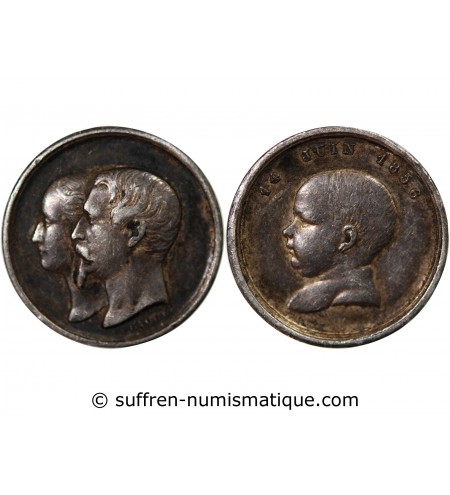 NAPOLEON IV, NAISSANCE - PETITE MEDAILLE ARGENT 1856
