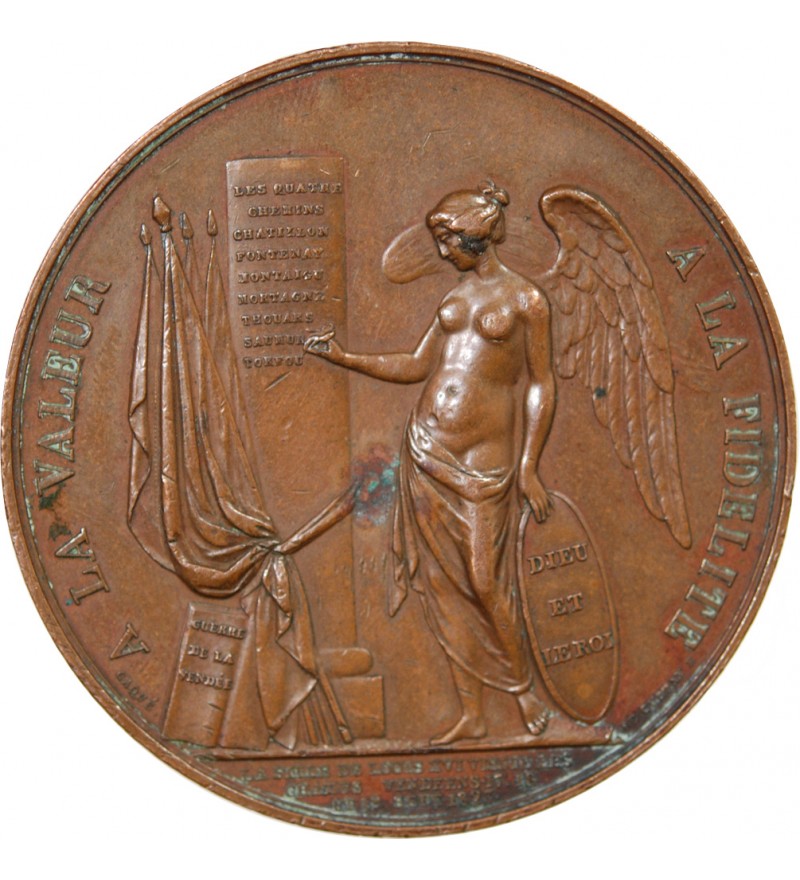DUCHESSE D'ANGOULÊME, VISITE CHAMPS VENDÉENS - MEDAILLE BRONZE 1823