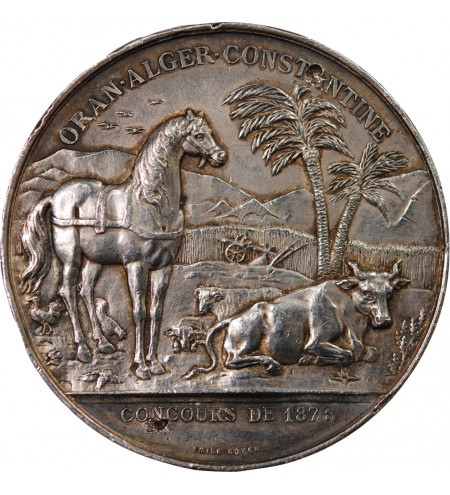 SOCIÉTÉ D'AGRICULTURE D'ALGER - MEDAILLE ARGENT 1876