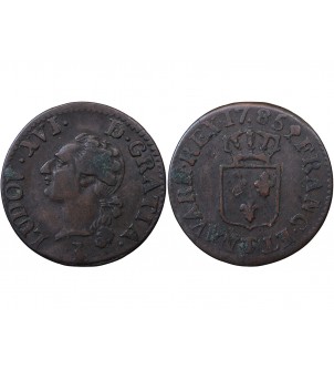 LOUIS XVI - LIARD 1785 T NANTES 2