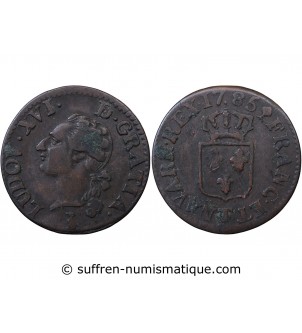 LOUIS XVI - LIARD 1785 T NANTES