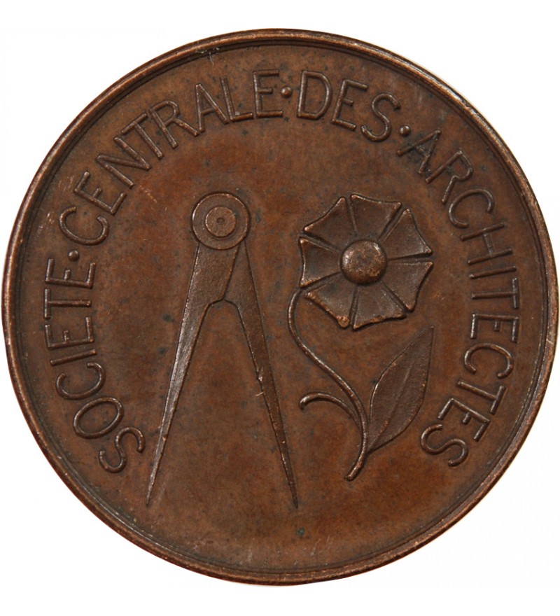 SOCIETE CENTRALE DES ARCHITECTES - JETON CUIVRE poinçon Abeille (1860-1879)