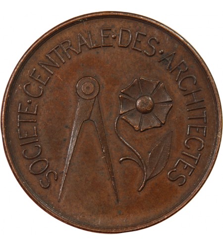 SOCIETE CENTRALE DES ARCHITECTES - JETON CUIVRE poinçon Abeille (1860-1879)