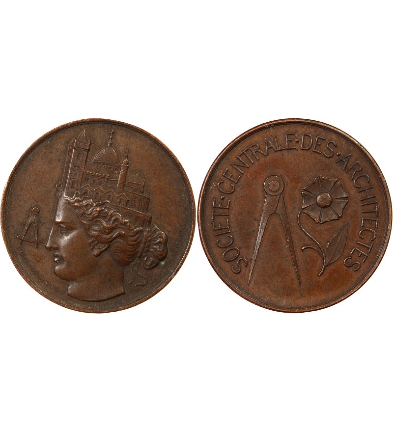 SOCIETE CENTRALE DES ARCHITECTES - JETON CUIVRE poinçon Abeille (1860-1879)