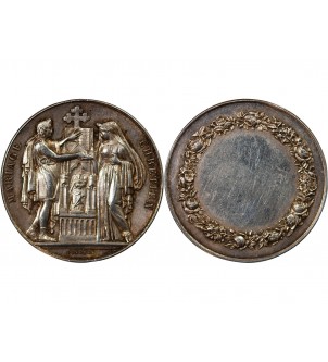 MARIAGE, MARIAGE CHRETIEN - MEDAILLE ARGENT poinçon Corne (après 1879) 2