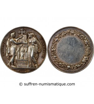 MARIAGE, MARIAGE CHRETIEN - MEDAILLE ARGENT poinçon Corne (après 1879)