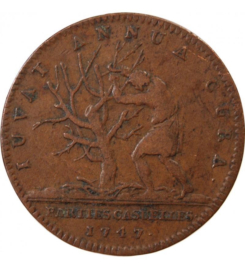 PARTIES CASUELLES, LOUIS XV - JETON CUIVRE 1747