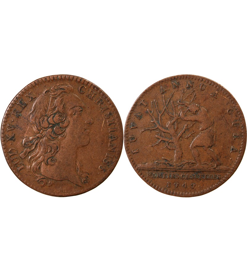 PARTIES CASUELLES, LOUIS XV - JETON CUIVRE 1747