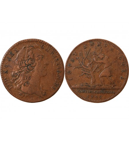 PARTIES CASUELLES, LOUIS XV - JETON CUIVRE 1747