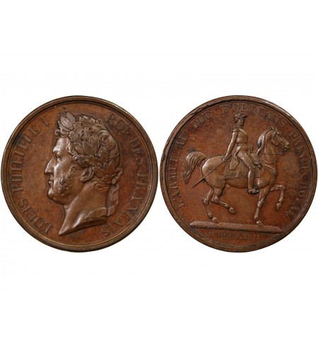LOUIS-PHILIPPE Ier - JETON CUIVRE 1842 - L'ARMÉE AU DUC D'ORLEANS