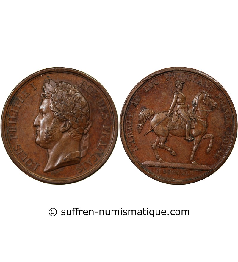 LOUIS-PHILIPPE Ier - JETON CUIVRE 1842 - L'ARMÉE AU DUC D'ORLEANS