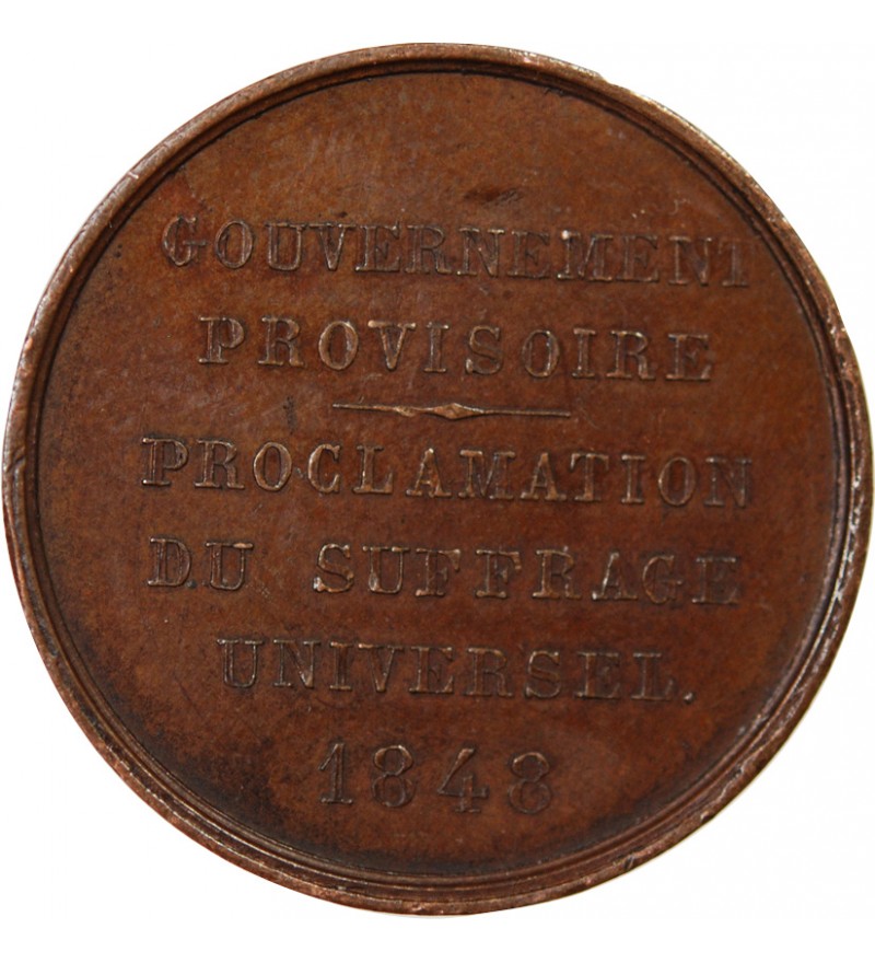 IIe RÉPUBLIQUE, LEDRU-ROLLIN – MÉDAILLE CUIVRE 1848