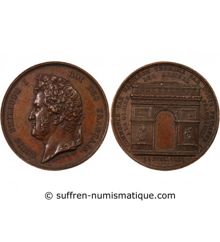 LOUIS-PHILIPPE Ier - MEDAILLE CUIVRE 1836 - ARC DE TRIOMPHE