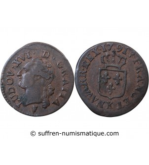 LOUIS XVI - LIARD 1791 K BORDEAUX