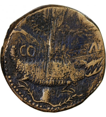 NEMAUSUS, NIMES, AUGUSTE ET AGRIPPA - DUPONDIUS 29 AV JC / 10