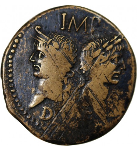 NEMAUSUS, NIMES, AUGUSTE ET AGRIPPA - DUPONDIUS 29 AV JC / 10