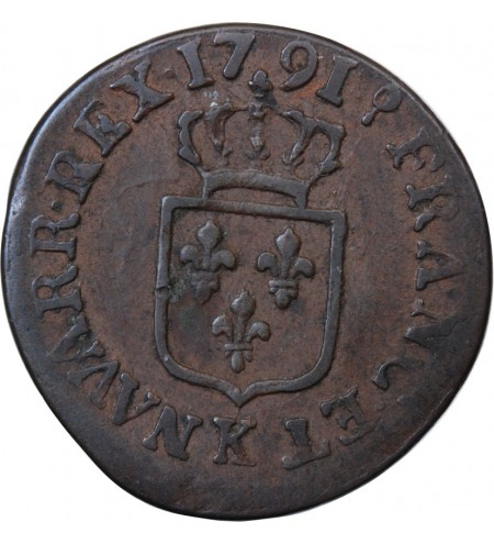 LOUIS XVI - LIARD 1791 K BORDEAUX