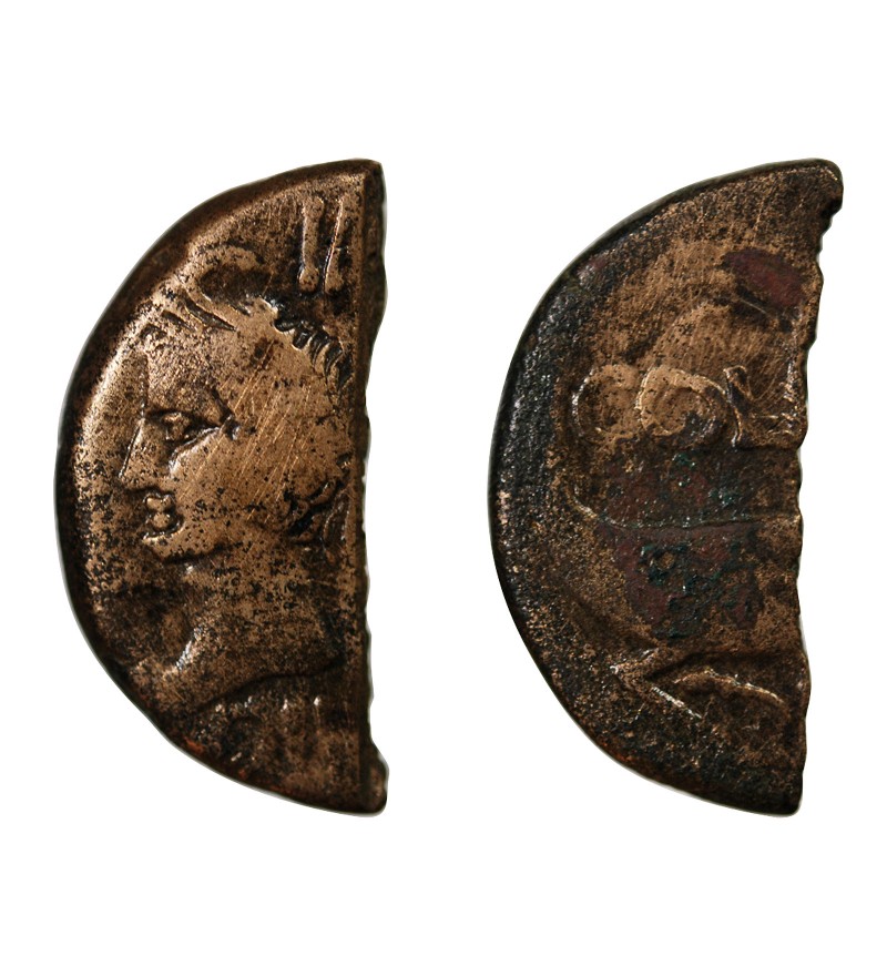 NEMAUSUS, NIMES, AUGUSTE ET AGRIPPA - 1/2 DUPONDIUS 29 AV JC / 10