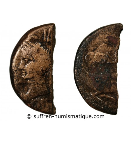 NEMAUSUS, NIMES, AUGUSTE ET AGRIPPA - 1/2 DUPONDIUS 29 AV JC / 10