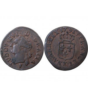 LOUIS XVI - LIARD 1791 K BORDEAUX 2