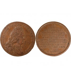 SERIE METALLIQUE DES ROIS DE FRANCE, LOUIS XIV - JETON CUIVRE 2