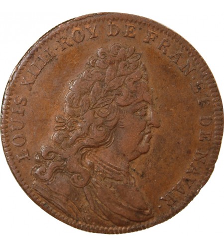 SERIE METALLIQUE DES ROIS DE FRANCE, LOUIS XIV - JETON CUIVRE