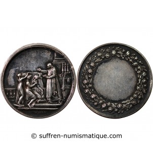 MARIAGE, PRÊTRE BENISSANT - MEDAILLE ARGENT poinçon Abeille (1860-1879)