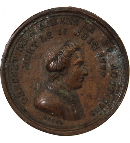 IIe RÉPUBLIQUE, STATUE DE GRESSET – JETON CUIVRE 1851