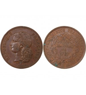 EXPOSITION UNIVERSELLE DE 1889 - MEDAILLE CUIVRE - CENTENAIRE DE 1789 2