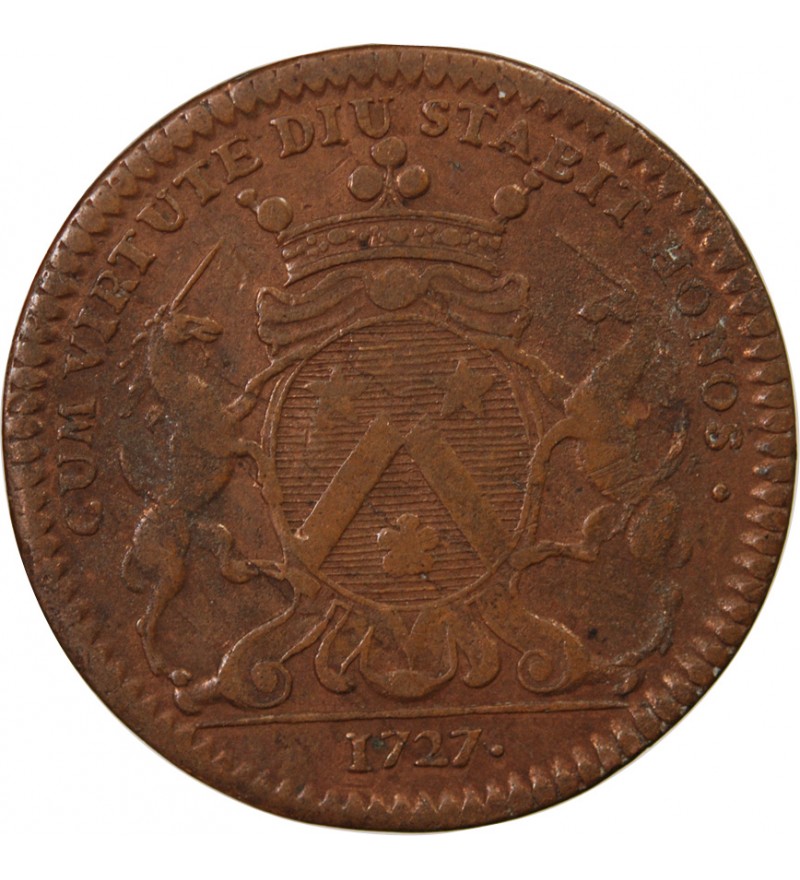 MAIRE DE DIJON, ETIENNE BAUDINET – JETON CUIVRE 1727