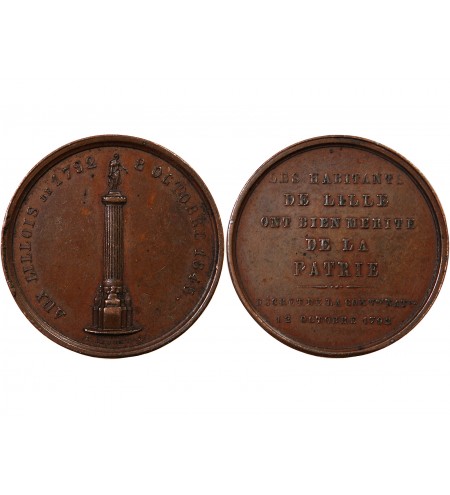 LES LILLOIS ET LA REVOLUTION – JETON CUIVRE 1845