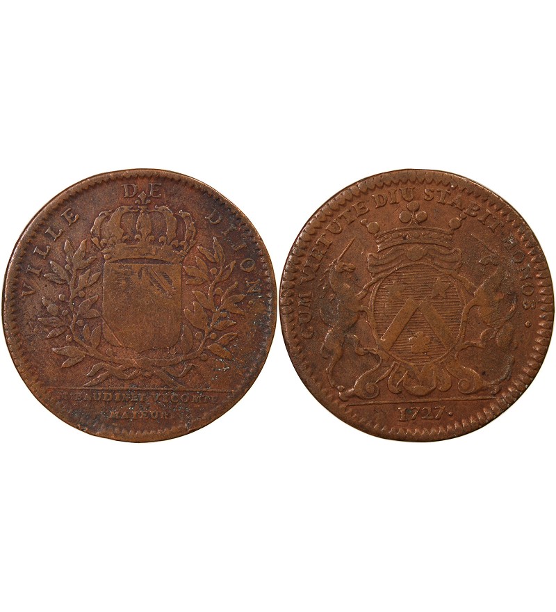 MAIRE DE DIJON, ETIENNE BAUDINET – JETON CUIVRE 1727