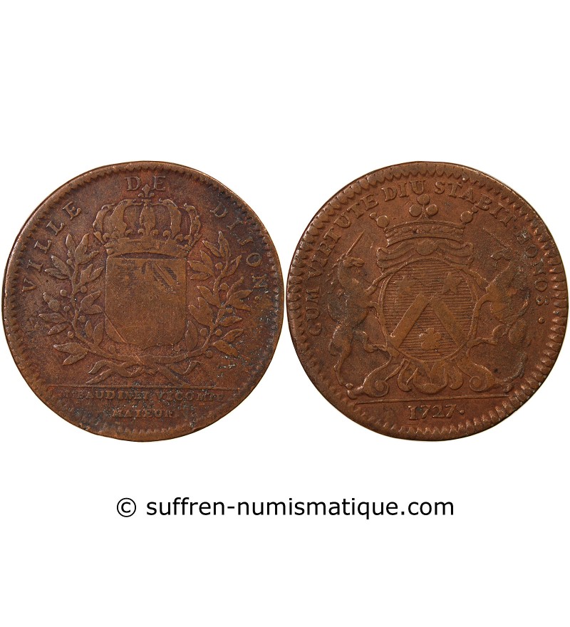MAIRE DE DIJON, ETIENNE BAUDINET – JETON CUIVRE 1727