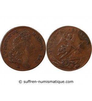 NUREMBERG, LOUIS XIV - JETON CUIVRE - LA BATAILLE DE SENEFFE