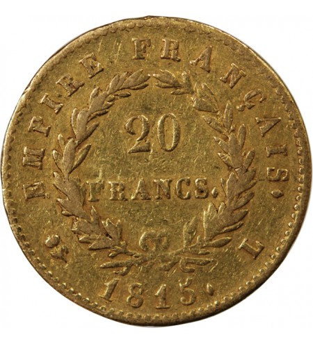 NAPOLEON Ier ﻿- 20 FRANCS OR 1815 L BAYONNE