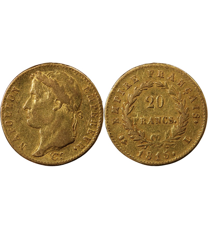 NAPOLEON Ier ﻿- 20 FRANCS OR 1815 L BAYONNE