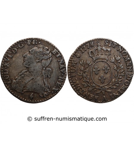 LOUIS XVI - 1/10 ECU 1778 A PARIS