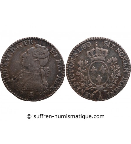 LOUIS XVI - 1/10 ECU 1780 A PARIS