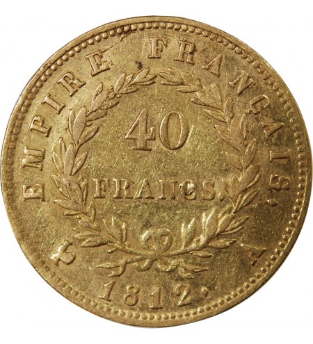NAPOLEON Ier﻿ - 40 FRANCS 1812 A PARIS﻿ Tranche Fautée "Protègela"