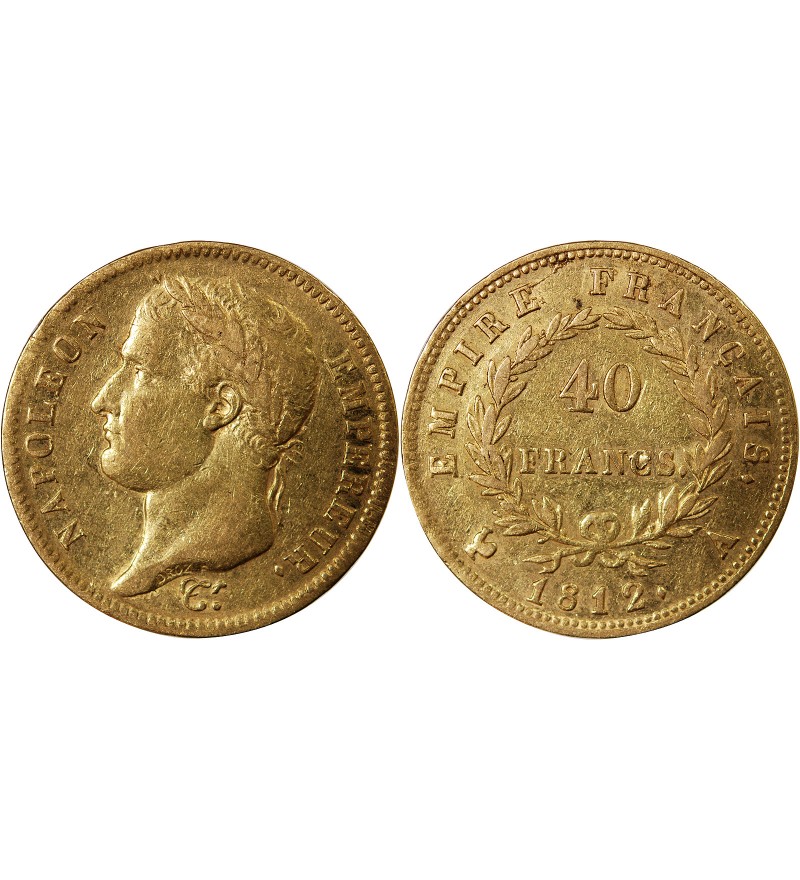 NAPOLEON Ier﻿ - 40 FRANCS 1812 A PARIS﻿ Tranche Fautée "Protègela"