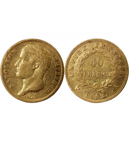 NAPOLEON Ier﻿ - 40 FRANCS 1812 A PARIS﻿ Tranche Fautée "Protègela"