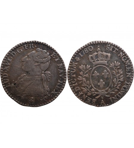 LOUIS XVI - 1/10 ECU 1780 A PARIS
